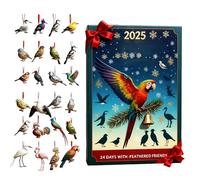 Bird Pendant Countdown Calendar,2D Flat Realistic Keepsake | 24-Day Count Down to Christmas Bird Decor Calendar,for Birdwatching Enthusiasts Family Kids Tree Window