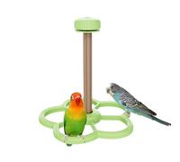 Bird Perch - 18.2x17.7x18.6 Cm Windmill Sensory Toy, Enrichment Interactive Exercise Stand, Natural Wood Activity Gym For Macaws Parakeets Conures Budgies Finches Cockatiels | Indoor Window Cage Trai