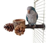 Bird Perch, 2-in-1 Pet Toy with Feeding Bowl, with Bowl and Play Bar for Conure Parakeets, for Cockatoos Finches for Activity and Foraging in the House