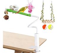 Bird Perch-Bendable Swing Enrichment Rope, Adjustable Shape Cotton Climbing Rope, Orthopedic Foot Exercise Toy, Secure Metal Clip Attachment, Colorful Cage Habitat Extension | for Cockatiel