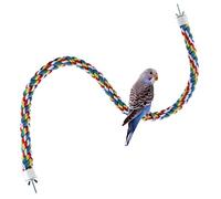 Bird Perch- Cage Rope for Parrot/Parakeet/Cockatiel Bungee Toy Comfy Colorful (31.5 Inch Long, Metal Nuts)