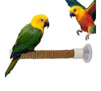 Bird Perch - Chewing Wood with Suction Cup - Perch for Bird Cage, Against Loneliness and Boredom Game Activity for Cockatiels as well as