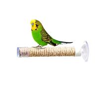 Bird Perch Holder - 6.3 Inch Cotton And Linen Suction Rope Holder | Safe Parrot Stanďack Car Window third Perch | Chew Toy Climbing Interactive Perch Portable