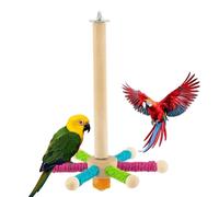 Bird Perch | Interactive Rotating Wooden Stand Rotating Toys for Birds | for Small and Medium Pets Resting Spend Energy Fighting Boredom