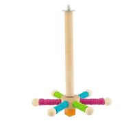 Bird Perch, Interactive Wooden Exercise Stand, Rotating Bird Perch Toy - For Small and Medium Pets, Encourages Play, Energy Expenditure and Relieves Boredom