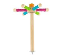 Bird Perch, Interactive Wooden Exercise Stand, Rotating Perch for Birds - for Small and Medium Pets Resting Spend Energy Fighting Boredom