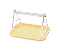 Bird Perch, Metal Tabletop Stand, Acrylic Accessory for Small And Medium Parrots, Easy Assembly Design, Suitable for The Shape, Yellow