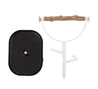 Bird Perch Parrot Training Rack for Desktop Balance Practice | Plastic and Wood Build, Polished No Burrs Finish, White Colour, for Chicks and Beaks