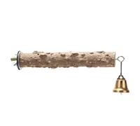 Bird Perch - Pepper Wood Natural Grinding Toys with Bell - Bird Cage Accessories,for Chicken The Hammock Playground Outdoor Indoor Patio Inside Window Balconies Garden