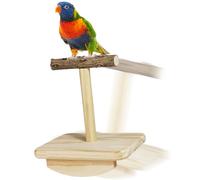 Bird Perch Rocking Toy, Natural Wood Stand Portable Parrot Perch Safe Chew Toy | Interactive Exercise Accessory for Ja