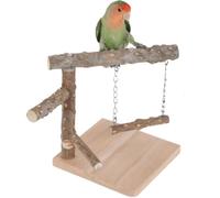 Bird Perch Stand, Bird Training Portable Tabletop Platform, Parrot Gym for Parakeets Cockatiels, Conures, Finches, Budgies, Lovebirds (Brown)