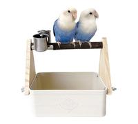 Bird Perch Stand, Bird Training Stand with Double Bowls, Water Bowls, Perch, for Budgies, Cockatiels, Parakeets, Hummingbirds, Doves, Quakers, Parakeets, Lovebirds, Garden and Yard
