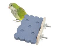 Bird Perch Stand for Parrots - Natural Ceramic Grinding Stick for Beak, A Safe, Non-Shedding Chewing and Claw-Trimming Perch for Parrots (Blue, Medium Size)