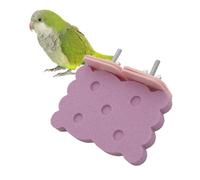 Bird Perch Stand for Parrots - Natural Ceramic Grinding Stick for Beak, A Safe, Non-Shedding Chewing and Claw-Trimming Perch for Parrots (Pink, Medium Size)