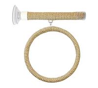 Bird Perch Stand - Hanging Rope Toy For Bathroom Or Cage, Portable Window Glass Mount, Portable Rope Toy Stand, Parakeet Macaw Cockatiel African Grey Finch Accessory For Indoor Outdoor Use