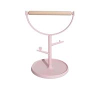 Bird Perch Stand, Parrot Training Tabletop Platform, Portable Y Shape Stand with Removable Round Base, for Small Medium Parrots (Pink)