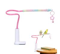 Bird Perch Stand - Play Stand with Bell, Colourful Cockatiel Toys, Budgies Cage Accessories for Small Like Lovebirds & Conures