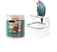 Bird Perch Stand, Portable Wooden Bird Playground, Desktop Cockatiel Perch, Interactive Cage Toy for Parakeets, Parrots, Budgies, Finches, Lovebirds, Home and Pet Use