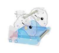 Bird Perch Stand, Potty Training Stand, Acrylic Secure Base Compact Portable Non Slip Stable Lightweight, Finch Perch Equipment for Home Conure Cockatiel Canary, 9.84x8.27x7.48Inches, Blue