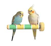 Bird Perch Stand Sandblasted Rough-Surface Cage Accessories,Parrot Beak & Claw Grinding Stone Sticks, Claw Trimmer Chew Toy for Parakeets,Cockatiels,Finches,Lovebirds (Yellow-Green)
