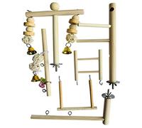 Bird Perch Stand Toy Bird Playground Parrot Play Gym Parakeet Cage Play Stand Wooden Perches Playpen Ladders Conure Chewing Climbing Swing Toy Birdcage Accessories Perch, Wo