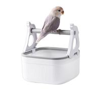 Bird Perch Stand Toy, Desktop Parrot Play Training Stand, 6.5 x 6.3 x 6.3 inches Toilet Bucket, Birds Claw Grinding for Budgies Conures Parakeet Sparrow Cockatiels, PP Aluminum Alloy