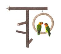 Bird Perch Stand Toy,Parrot Swing Toys, Natural Wood Parrot Perch Bird Cage Branch Perch Accessories for Parakeets Cockatiels Conures Macaws Finches Love Birds (1 Pcs)