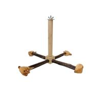 Bird Perch Stand Toy, Rotating Parrot Perch Toy with Chew Toy, Bird Perch Bird Toys Parakeet Toys, Natural Wooden Perch Stand for Small & Medium Birds, for Parakeets Cockatiels Lovebirds Conures