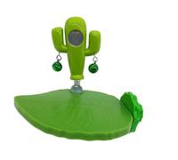 Bird Perch Stand Wear Resistant Exercise Toys Leaves Shape Parrot Play Stands Funny Cactus Bird Mirror Toy Relieve Boredom