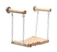 Bird Perch Swing Stand - Natural Wood Hanging Toy, Cage Play Accessory, Pet Exercise Activity Set, Small Medium Avian Entertainment | Cage Enrichment Support, Beak Health Maintenance,