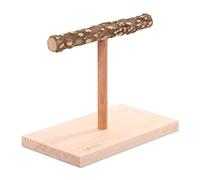Bird Perch Table Stand Natural Wood Branch T-shape Grinding Training Toy for Cockatiels Conures Budgies Love Birds Bird Perches Natural Wood