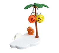 Bird Perch Toy, Bird Cage Perch, Enrichment Chew Bells, Interactive Resting Stand, for Cockatiels Parakeets Lovebirds Conures Small Medium Large Breeds Pet Birds Play Use 5.75x5.08x3.62 Inches