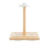 Bird Perch with Feeder Cage Accessories | Wood Cockatiel Perch with Feeding Cups for Parrots Parakeets Conures Cockatiels Budgies Lovebirds Finches