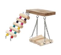 Bird Perch with Ladder,Cockatiel Perch Swing with Climbing Ladder | Bird Parakeet Toys, Swing Standing Climbing Ladder Bird Cage Chew Toys for Budgerigar, Parakeet, Conure, Cockatiel, Love Birds