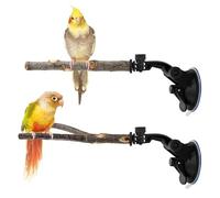 Bird Perch with Suction Cup, Sturdy Bird Stand Holder with Wooden Handle, Portable Parakeet Holder Accessories, Classic Parakeet Accessories, Bird Stand for Community Use on Balcony and