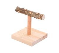 Bird Perch - Wood T-Shaped Stand | Grinding & Training Toys for Parrots, Parrots, Parakeets, Finches, Stable Table Perch, Bird Exercises, Indoor Cage