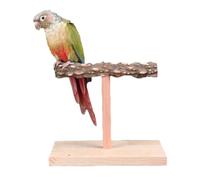 Bird Perch Wooden Table Frame - Natural Wood T-Shaped Parrot Perch Stand And Platförm For Finches And Small Birds | Provides Natural Nail Trimming, Durable Support For Study Room, Cage Decor