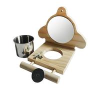 Bird Perches - Bird Perches for Parrots, Toy Climbing Branch for Cockatoo | Perch for Parrots and Birds with Mirror and Feeding Cups, Toy Da Gio