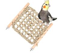 Bird Perches for Cage - 12.4 Inch Natural Wood Chewing & Climbing Stand | Stainless Steel Conure Ladder Perch for Practice, Feeding and Play - Cockeroot, Lovebirds and Finch Use