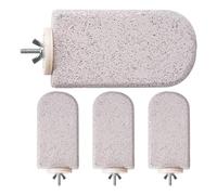 Bird Perches for Cage - 4 Pack Volcanic Stone Frosted Perch Poles, Paw Bow and Chew Toy for Cockatiel, Conure, Lovebird Exercise, Pet Training, Outdoor Play, Nest Accessory