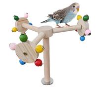 Bird Perches for Cage, Bird Perch Parrot Stand Toys, Birds Stands Perch Toy, 21x18x18cm/8.27x7.09x7.09 Inches, Wood + Metal Parrots Perchs with Balls for Cages