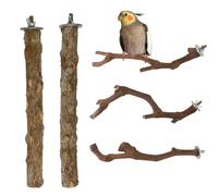 Bird Perches for Cages,5 Piece Wooden Toy - Natural Branches For Kings Cockatiels Budgies Parrots,for Cockatiels Budgies Cockatiels Cockatiels and Parakeets