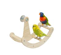 Bird Perches | Rotating Toy Bird Wooden Sitting Stand | Interactive Play Pole for Pets Such as Canary Lovebird Conure Parakeet Home
