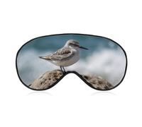 Bird Perching on The Rock Sleep Mask for Women Men Side Sleeper Eye Cover with Adjustable Strap Soft Breathable Blackout Mask Slip-Free Deep Sleeping Travel Essentials