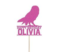Bird Pet Lovers Cake Topper Girls Birthday Cake Decoration Any Name & Age | Personalised Cake Topper with Custom Name & Age | Birthday Party Decoration | Pink