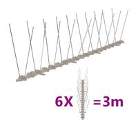vidaXL 4-row Plastic Bird & Pigeon Spikes Set of 6 3 m