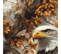 Bird Plant Leaves Wallpaper Self-Adhesive 0.45×10 m Bald Eagle Pattern Matte Contact Paper Removable Thicken Waterproof Canvas Peel and Stick Wall Paper for Home Decoration Furniture Renovation