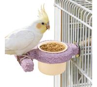 Bird Plates & Trays in Bird Cage | Bowl & Dish with Perch in Bird Cage - Water Container - For Use with Canaries, Conuros, Budgies, Cockatoos, Nymphs & Lovebirds