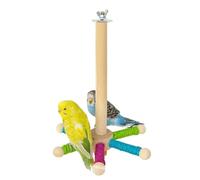Bird Play Area - Interactive Wooden Exercise Stand - Rotating Toys for Birds - for Small and Medium Pets Resting Spend Energy Fighting Boredom