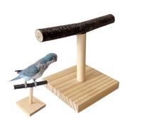 Bird Play Stand - 15 X 12cm Wooden, Bird Perch, T-Shape Playstand | Multi-Functional Parrot Perch Stand, Training Plat-form for Pet Cockatiel Parrots Cage Nest Play